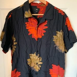 Obey floral button down shirt